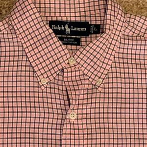 Polo button down long sleeve shirt. Size Large